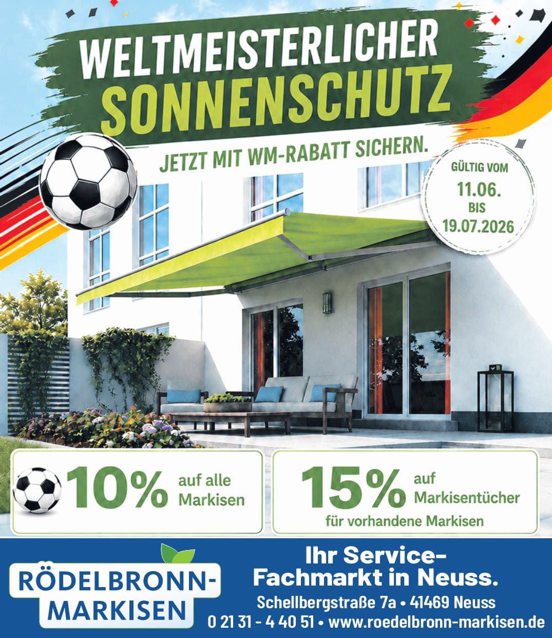 Anzeige Sonderrabatt Fußball-WM